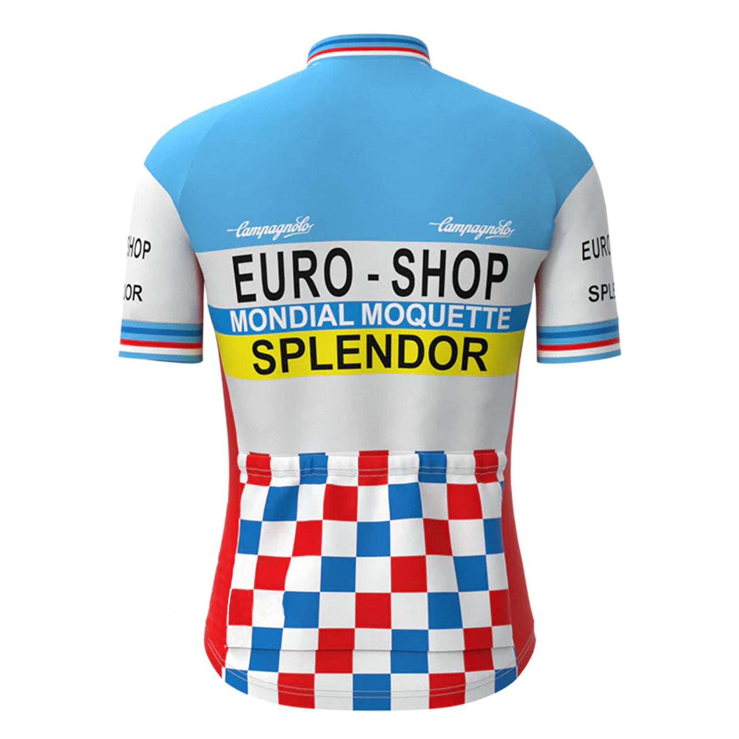 EURO Shop Splender Blue Vintage Short Sleeve Cycling Jersey Matching Set