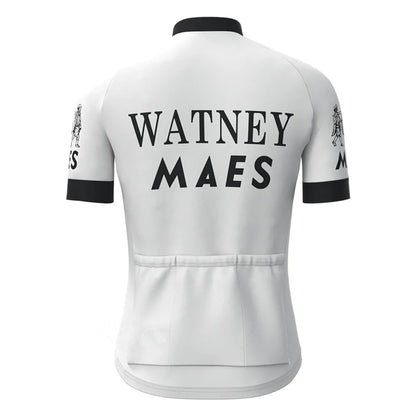Watney Maes White Vintage Short Sleeve Cycling Jersey Matching Set
