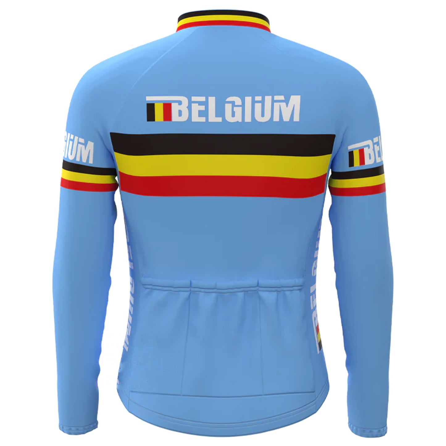BELGIUM Blue Long Sleeve Cycling Jersey Matching Set