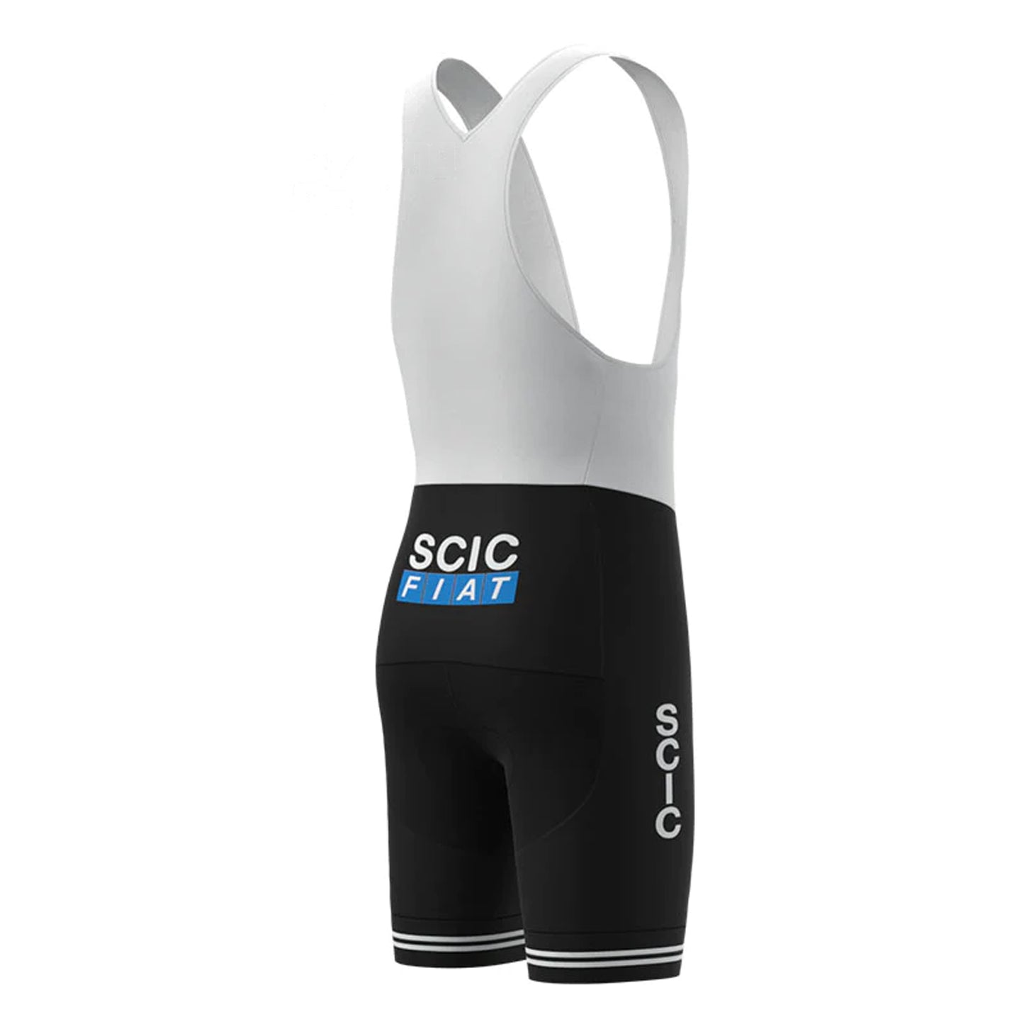 Scic FIAT Black White Retro Cycling Bib Shorts