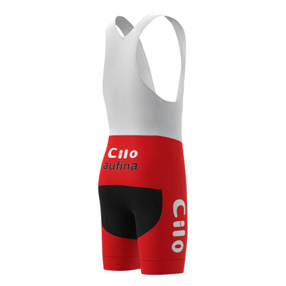 Cilo–Aufina Gray Red Vintage Short Sleeve Cycling Jersey Matching Set