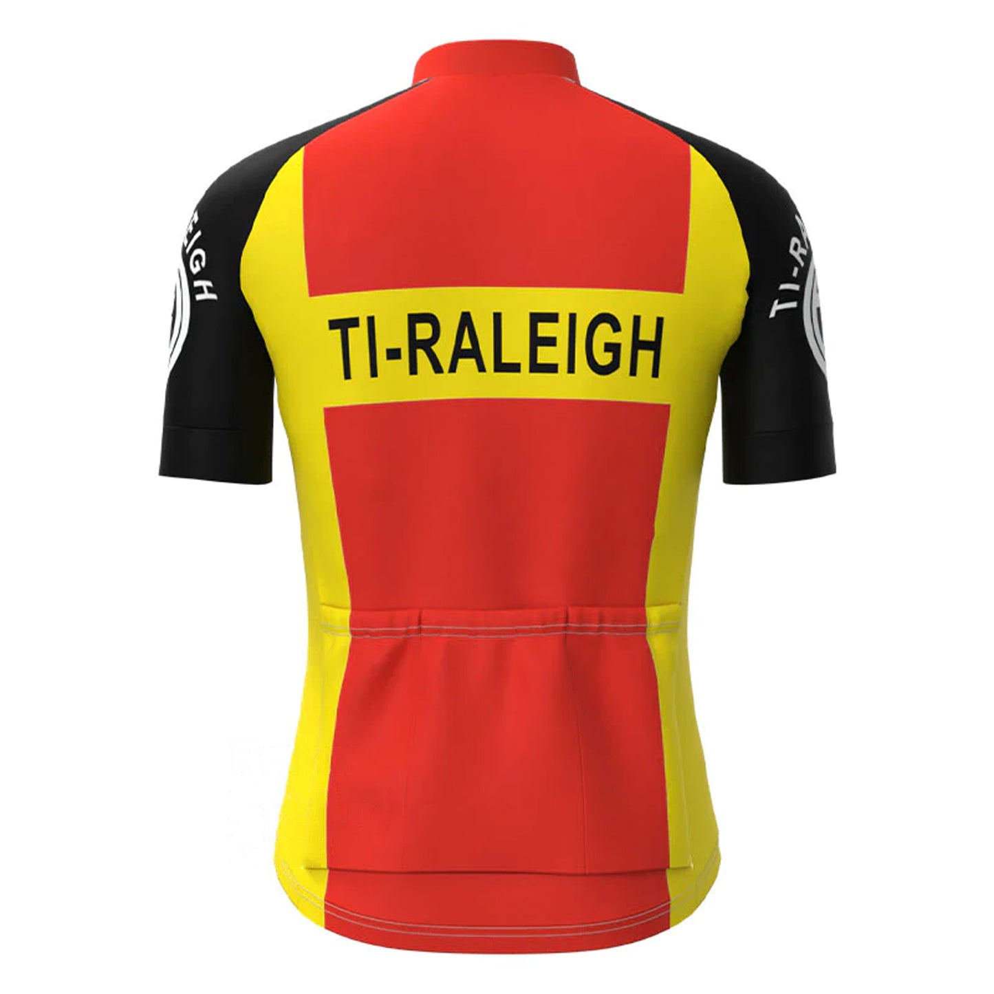 Ti Raleigh Red Yellow Short Sleeve Vintage Cycling Jersey Top