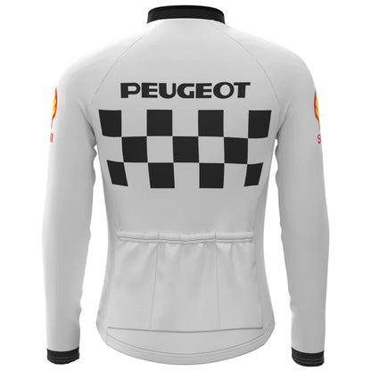 Peugeot White Long Sleeve Cycling Jersey Matching Set