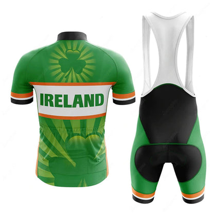 Ireland Green MTB Short Sleeve Cycling Jersey Matching Kits