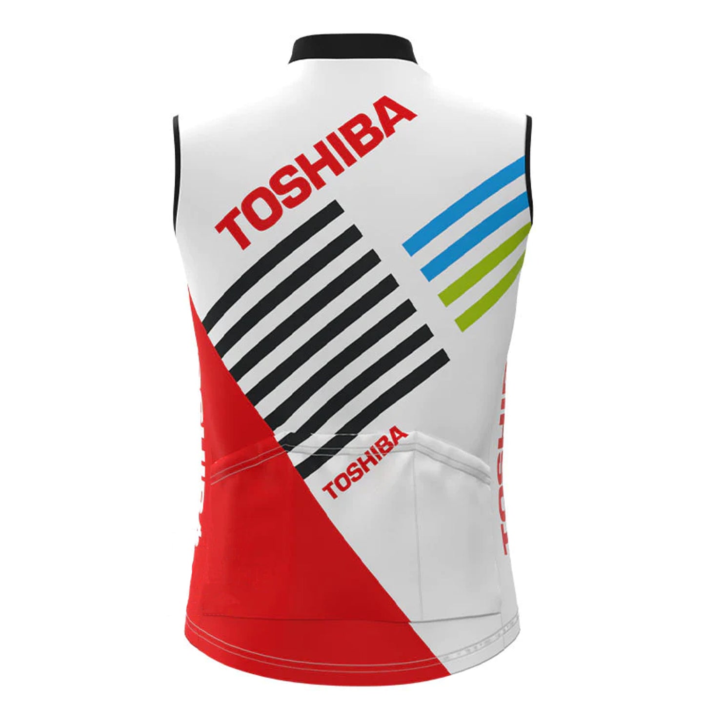 Toshiba Stripes Red Retro MTB Cycling Vest