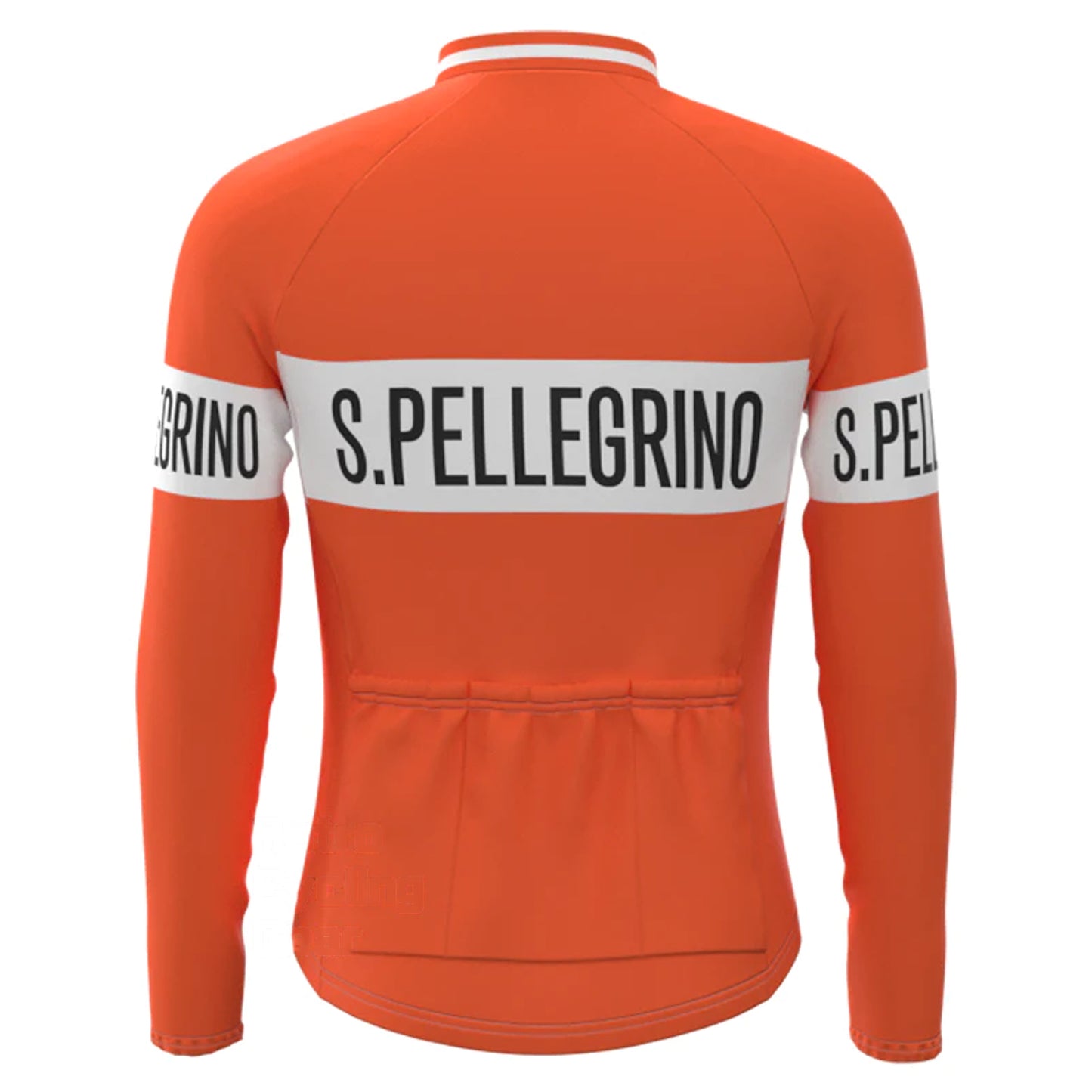 San Pellegrino Orange Long Sleeve Cycling Jersey Matching Set