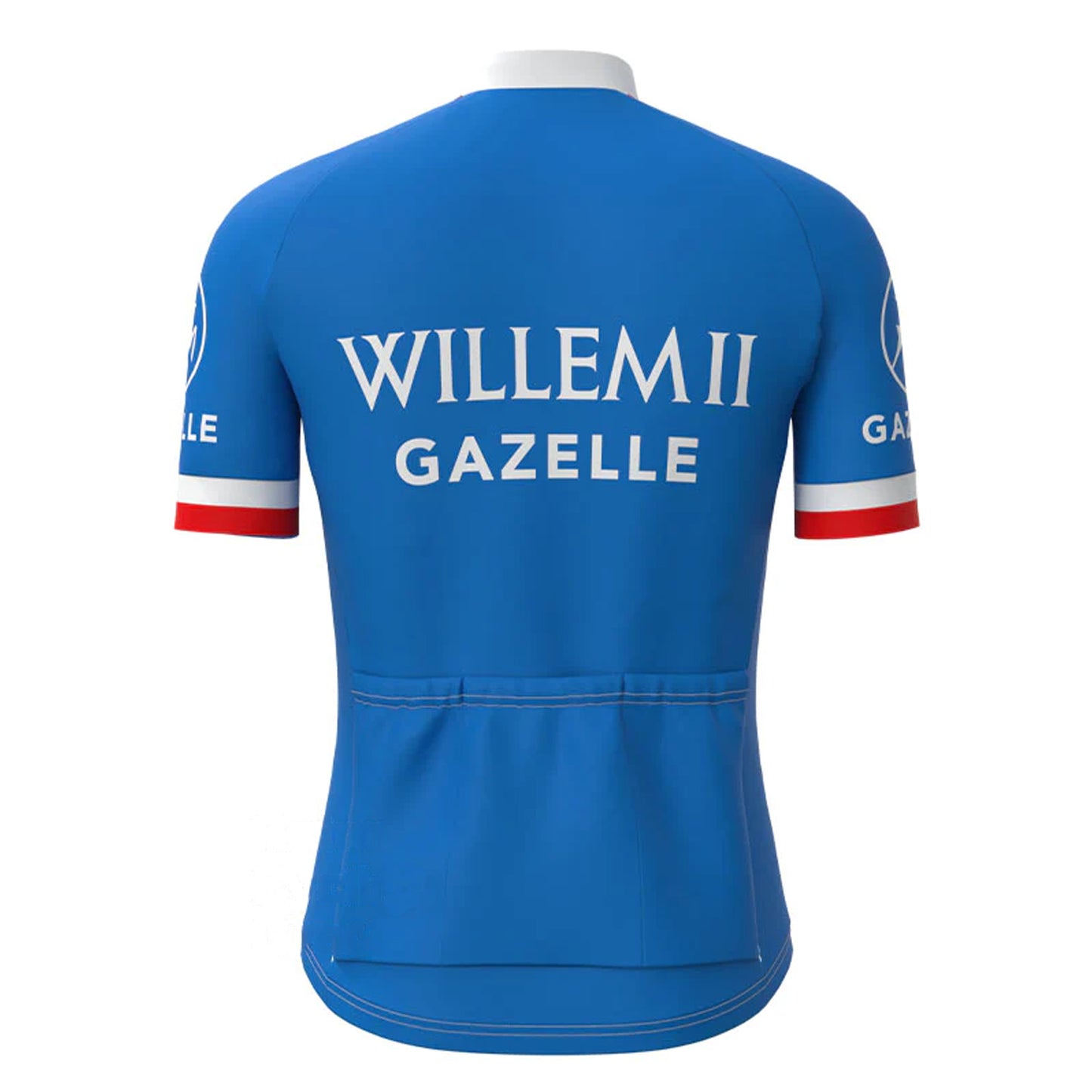 WILLEM II Gazelle Blue Short Sleeve Vintage Cycling Jersey Top