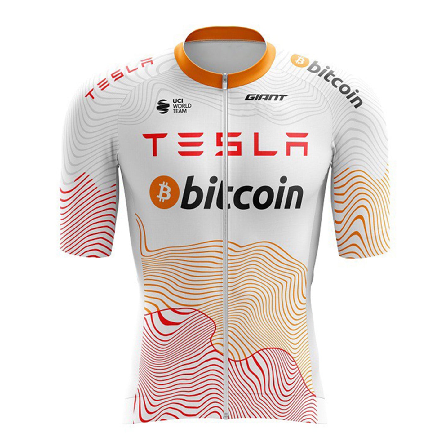 Tesla and Bitcoin Funny MTB Short Sleeve Cycling Jersey Top