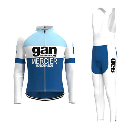 Gan Blue Long Sleeve Cycling Jersey Matching Set