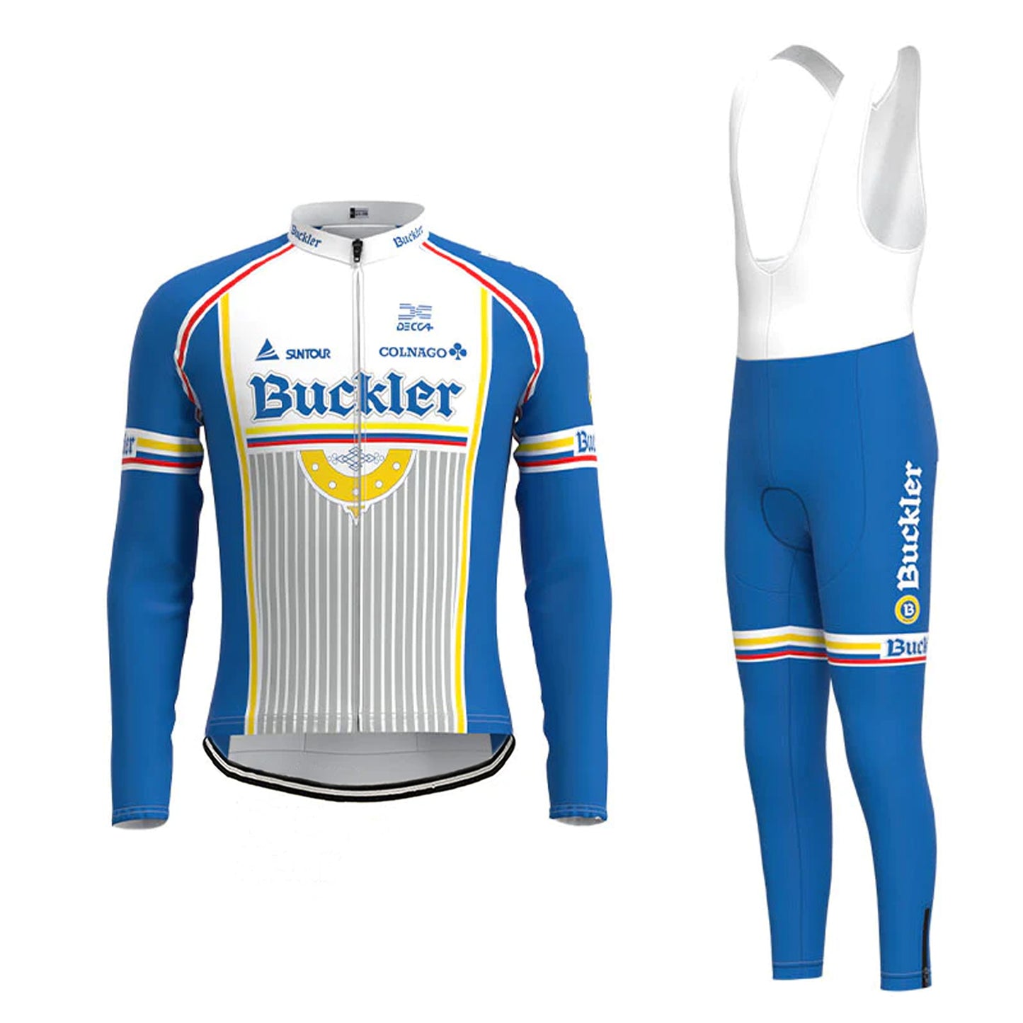Buckler Blue Long Sleeve Cycling Jersey Matching Set