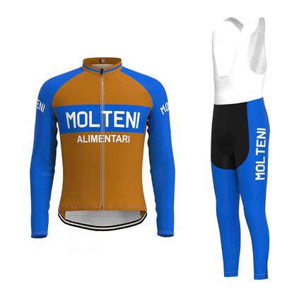Molteni Brown Long Sleeve Cycling Jersey Matching Set