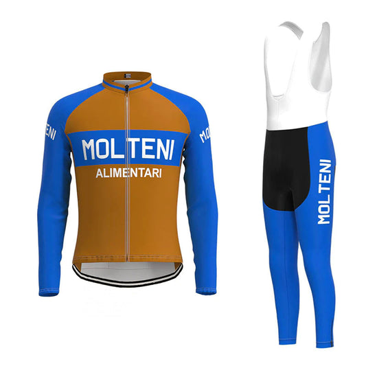 Molteni Brown Long Sleeve Cycling Jersey Matching Set