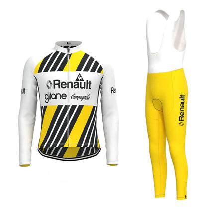 Renault Gitane Yellow Long Sleeve Cycling Jersey Matching Set