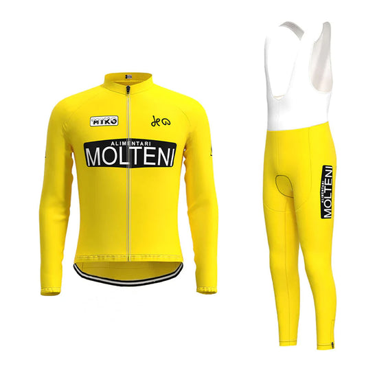 Molteni Yellow Long Sleeve Cycling Jersey Matching Set