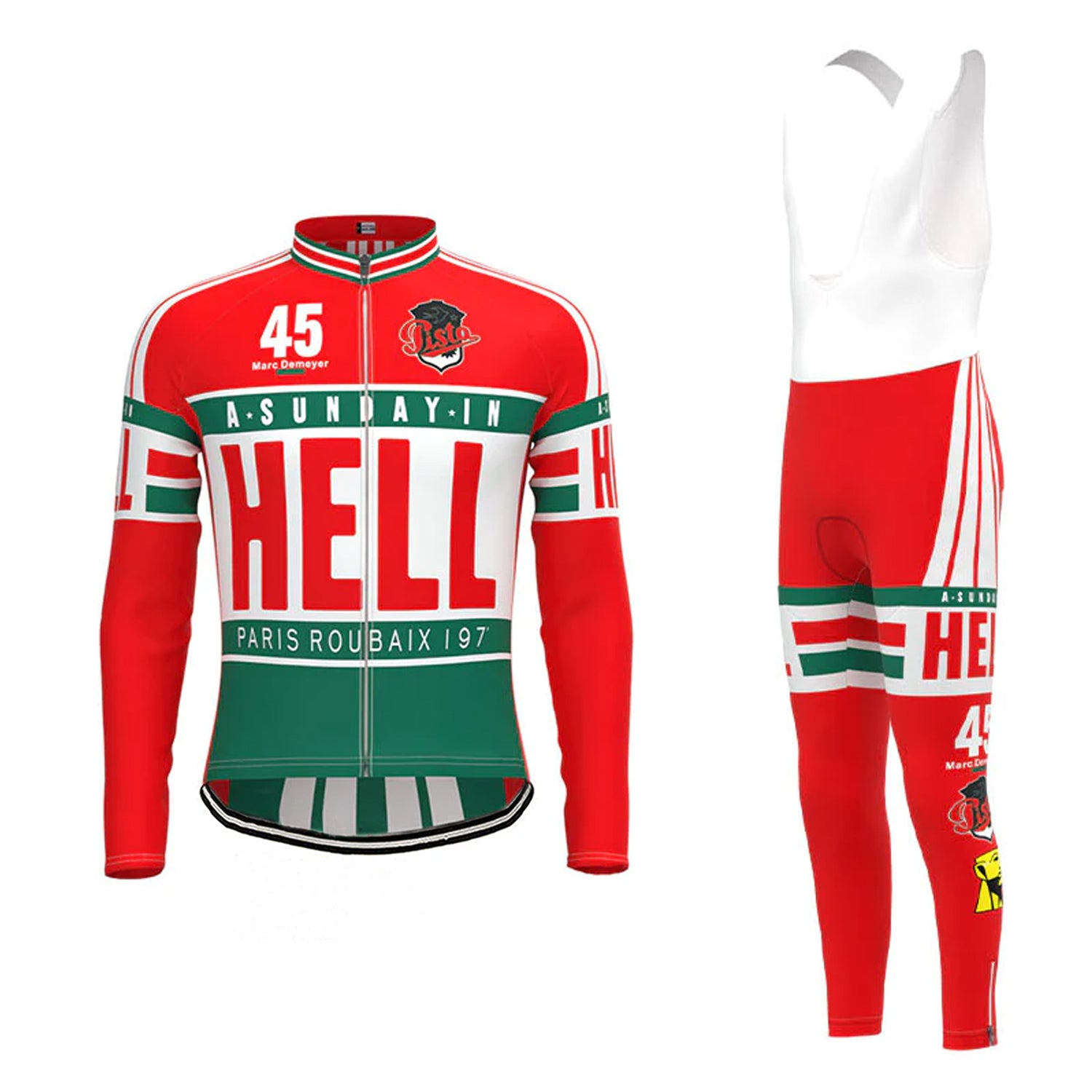 Matching Set | Long Sleeve Retro Cycling Jersey Set