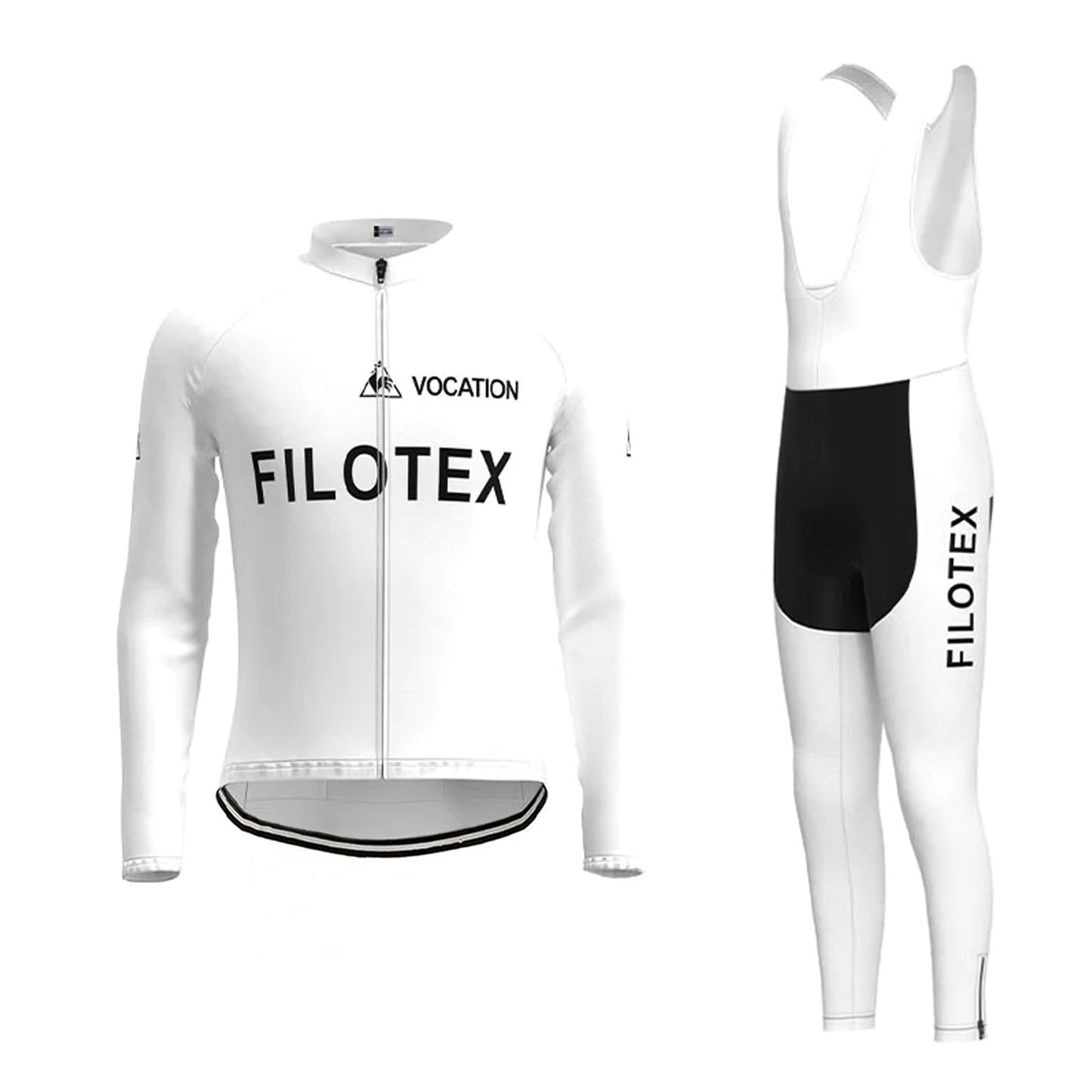 Filotex White Long Sleeve Cycling Jersey Matching Set