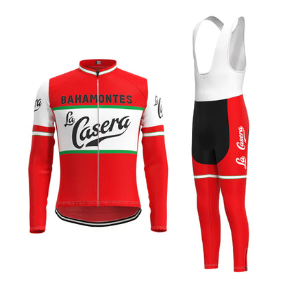La Casera Peña Bahamontes Red Long Sleeve Cycling Jersey Matching Set