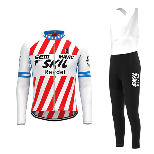 Skil Reydel Sem Mavic Red Stripe Long Sleeve Cycling Jersey Matching Set