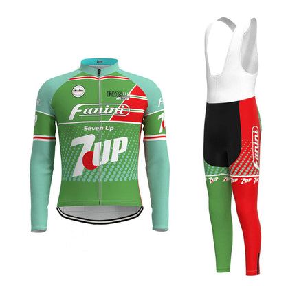 Fanini Seven Up Green Long Sleeve Cycling Jersey Matching Set