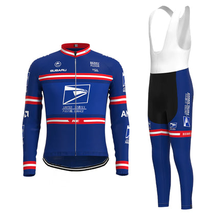 BISSELL Blue Vintage Long Sleeve Cycling Jersey Matching Set