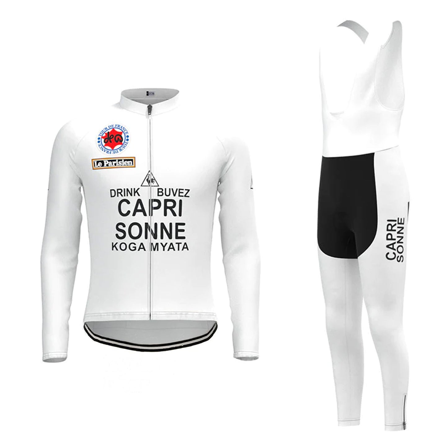 Capri Sonne White Vintage Long Sleeve Cycling Jersey Matching Set