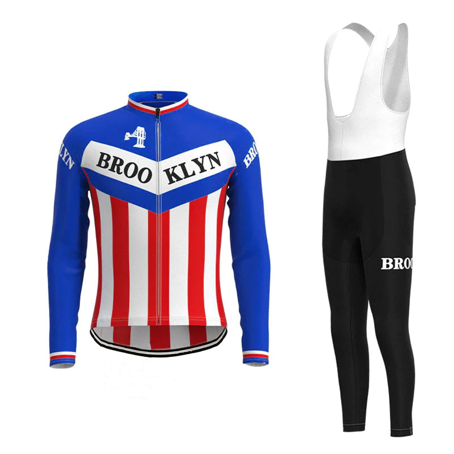 Brooklyn Blue Long Sleeve Cycling Jersey Matching Set