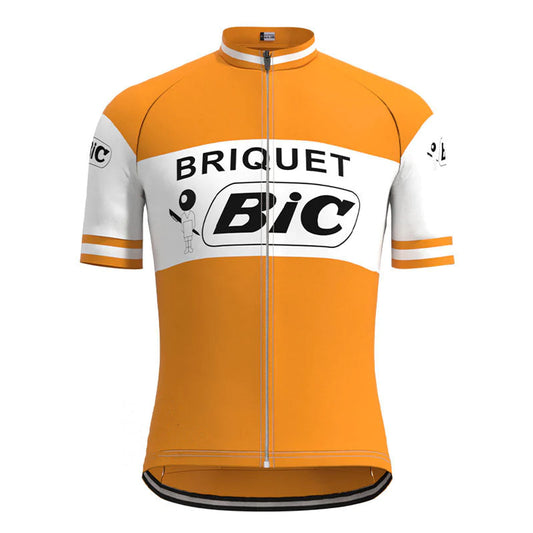 BIC Orange Vintage Short Sleeve Cycling Jersey Top