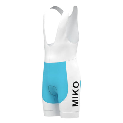 Miko De Gribaldy White Blue Retro Cycling Bib Shorts