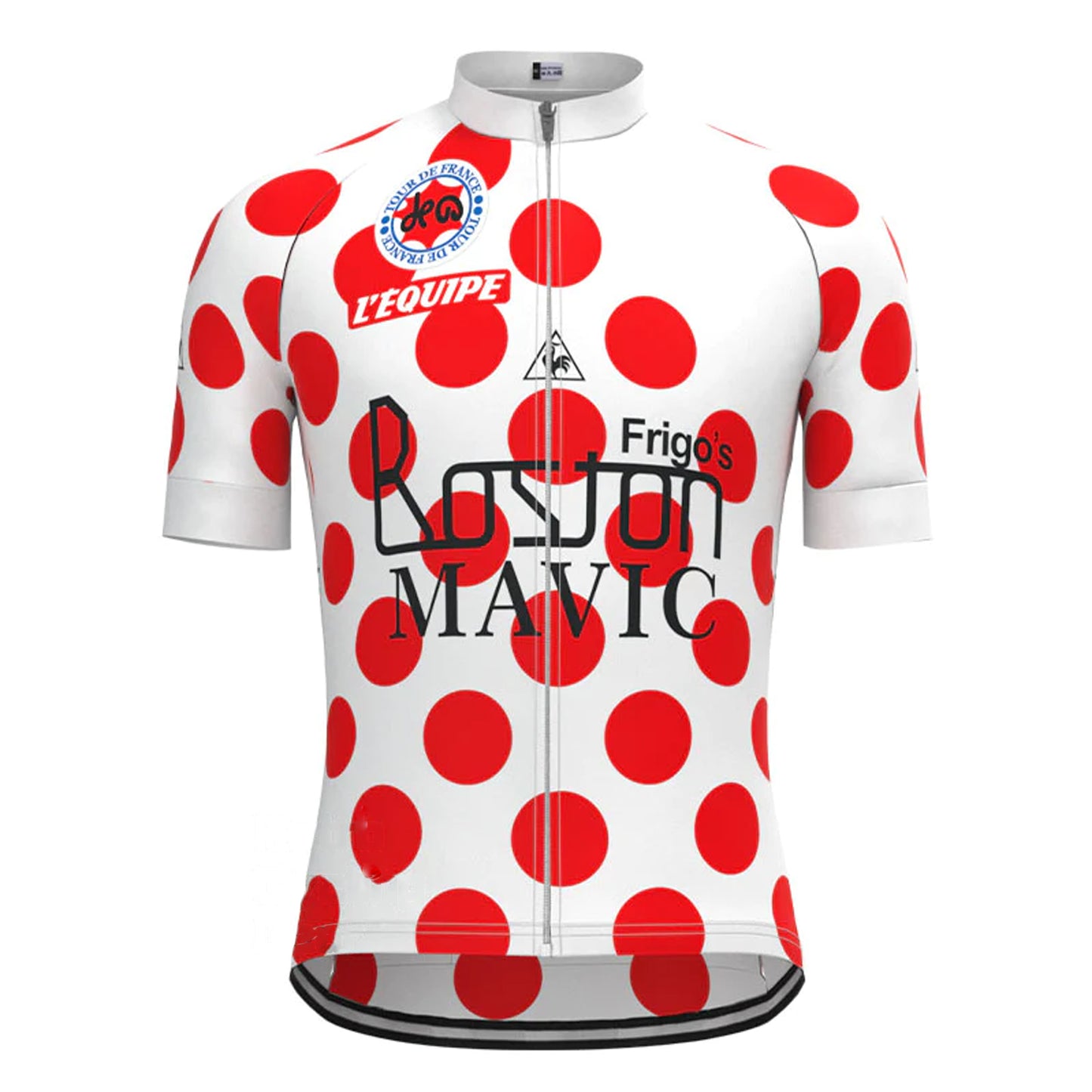 Boston-MAVIC Red Vintage Short Sleeve Cycling Jersey Top