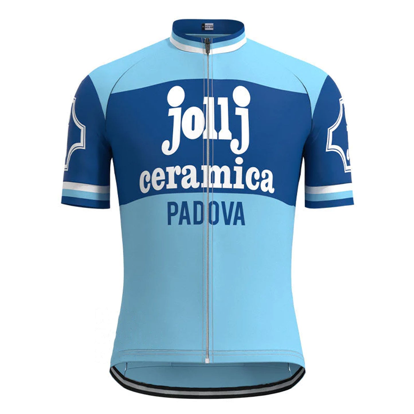 Jollj Ceramica Blue Vintage Short Sleeve Cycling Jersey Top