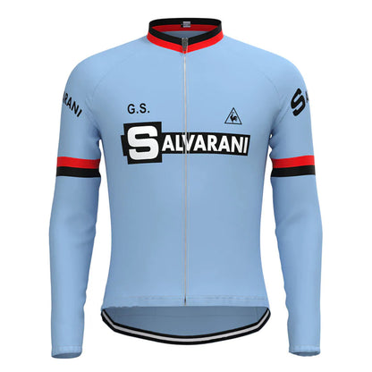 SALVARANI Blue Vintage Long Sleeve Cycling Jersey Top