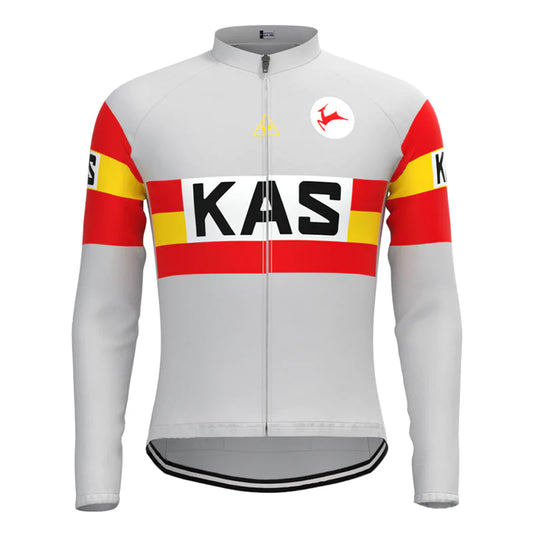 KAS Grey Vintage Long Sleeve Cycling Jersey Top