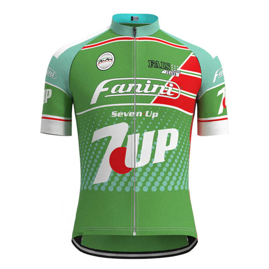 Fanini Seven Up Green Vintage Short Sleeve Cycling Jersey Top