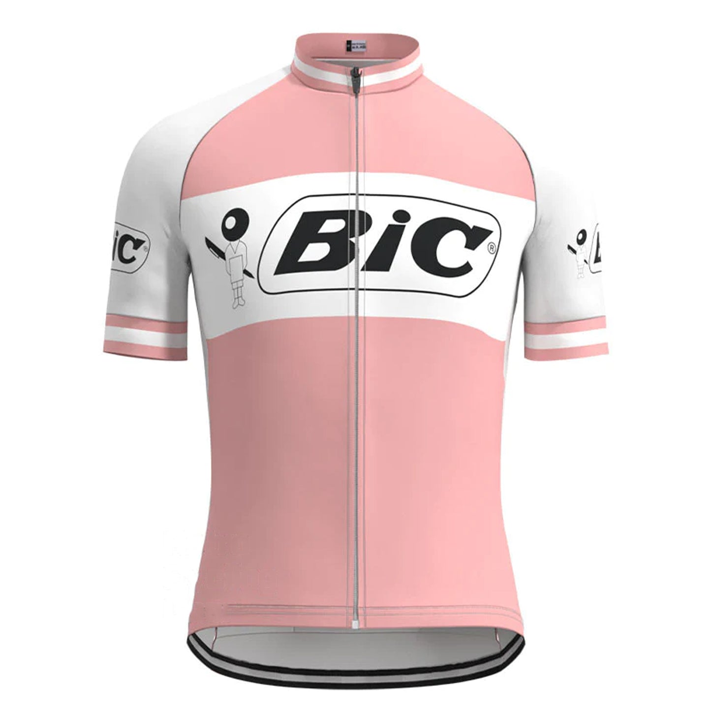 BIC Pink Vintage Short Sleeve Cycling Jersey Top