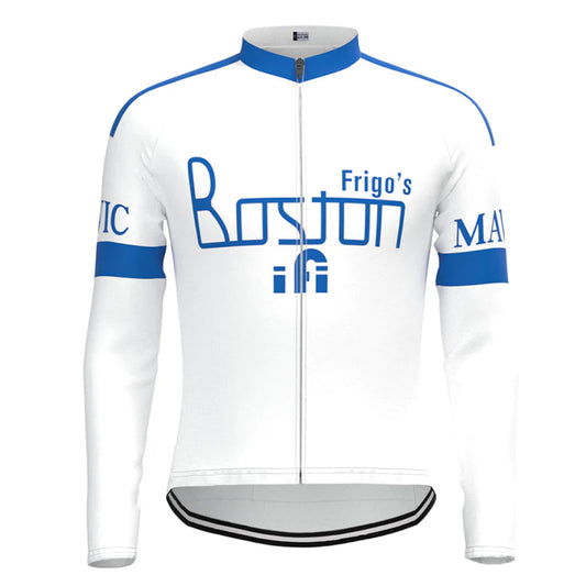 Boston–Mavic White Vintage Long Sleeve Cycling Jersey Top