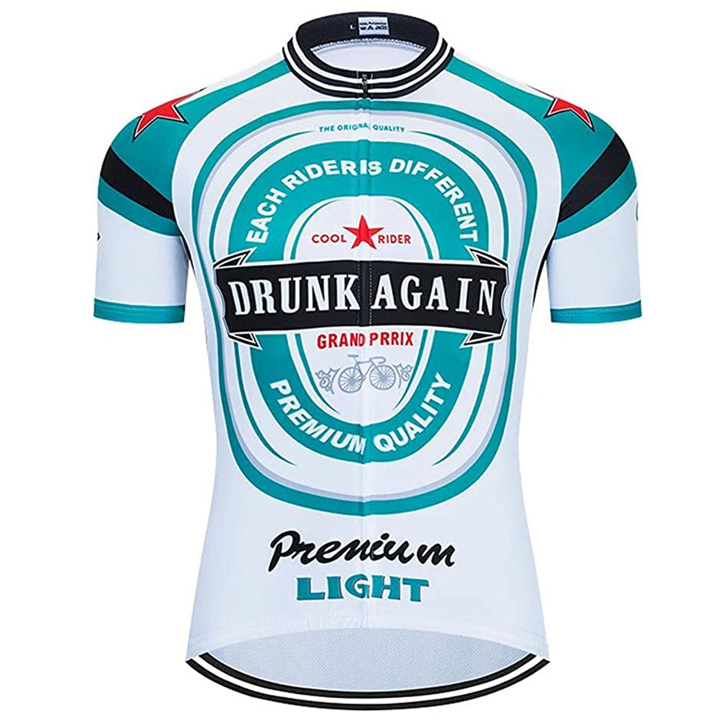 Drunk Again Blue Short Sleeve Cycling Jersey