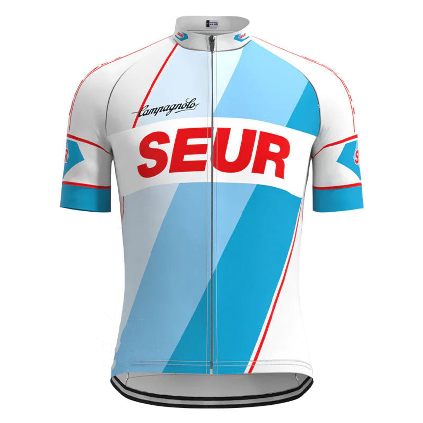 SEUR Blue Vintage Short Sleeve Cycling Jersey Top