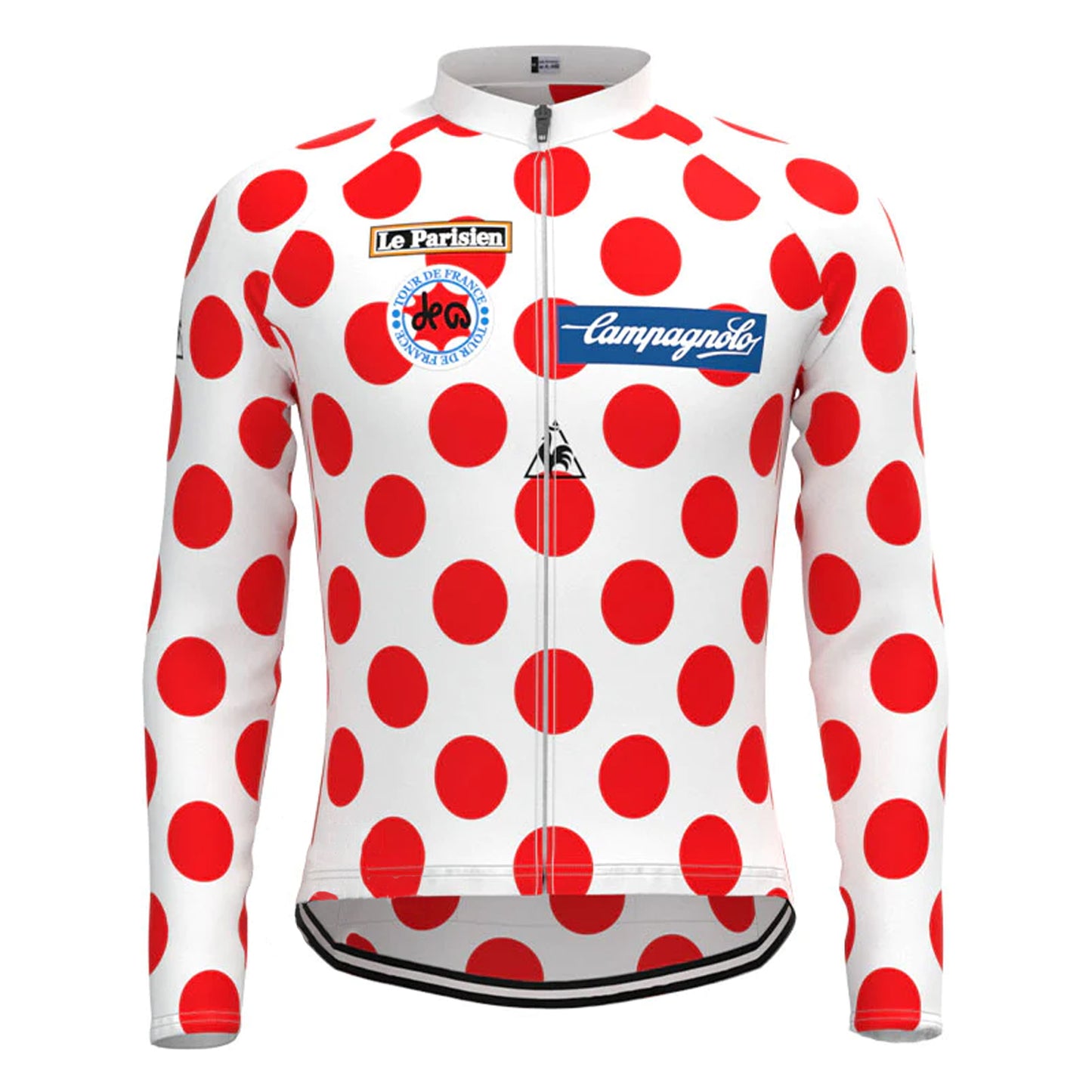 Le Parisien Red Vintage Long Sleeve Cycling Jersey Top