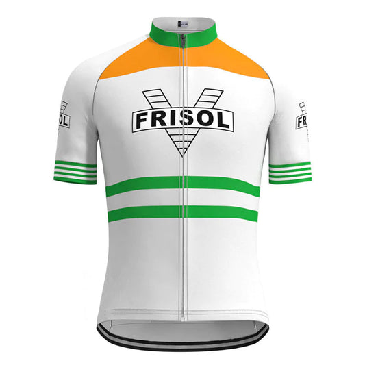 Frisol White Vintage Short Sleeve Cycling Jersey Top