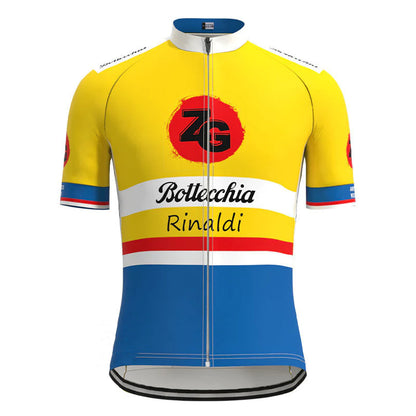 Bottecchia Rinaldi Yellow Vintage Short Sleeve Cycling Jersey Top