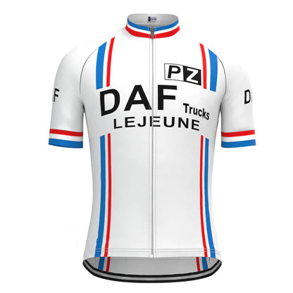 DAF Trucks White Vintage Short Sleeve Cycling Jersey Top