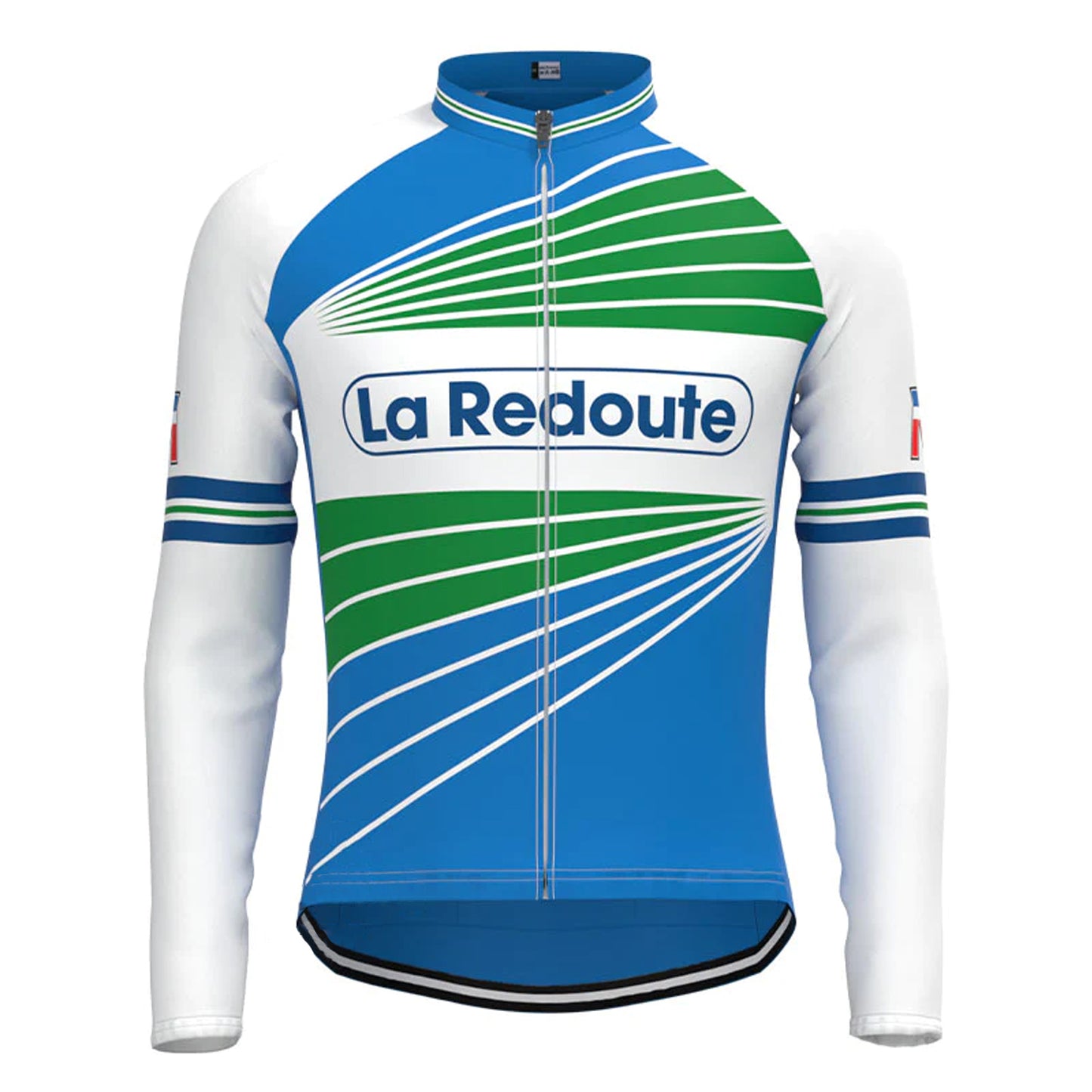 La Redoute Blue Vintage Long Sleeve Cycling Jersey Top