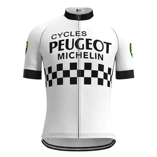 Peugeot White Vintage Short Sleeve Cycling Jersey Top