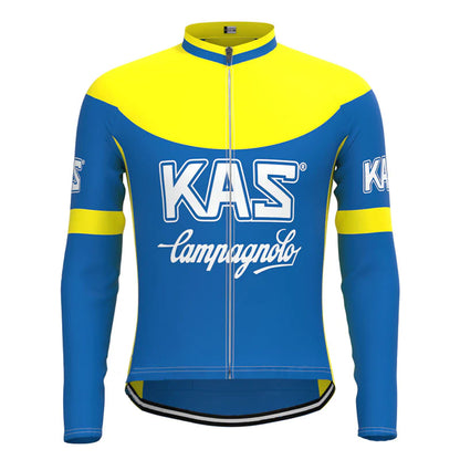 Kas Blue Vintage Long Sleeve Cycling Jersey Top