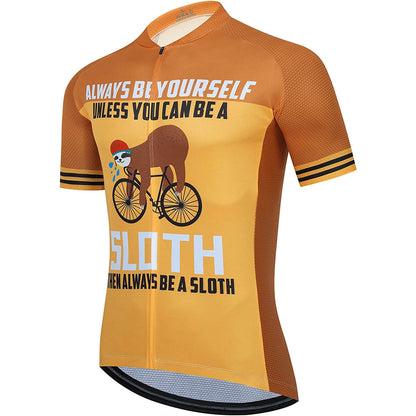 Hard Work Sloth Funny Short Sleeve Cycling Jersey