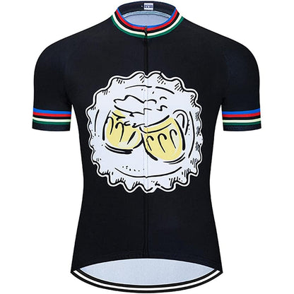 Paint Beer Black Short Sleeve Cycling Jersey