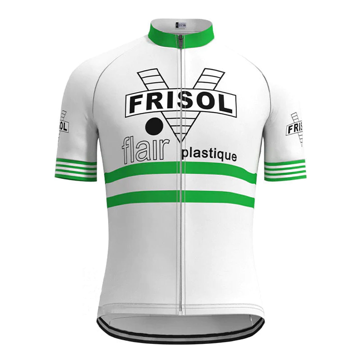 Frisol Green Vintage Short Sleeve Cycling Jersey Top