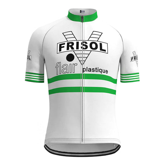 Frisol Green Vintage Short Sleeve Cycling Jersey Top