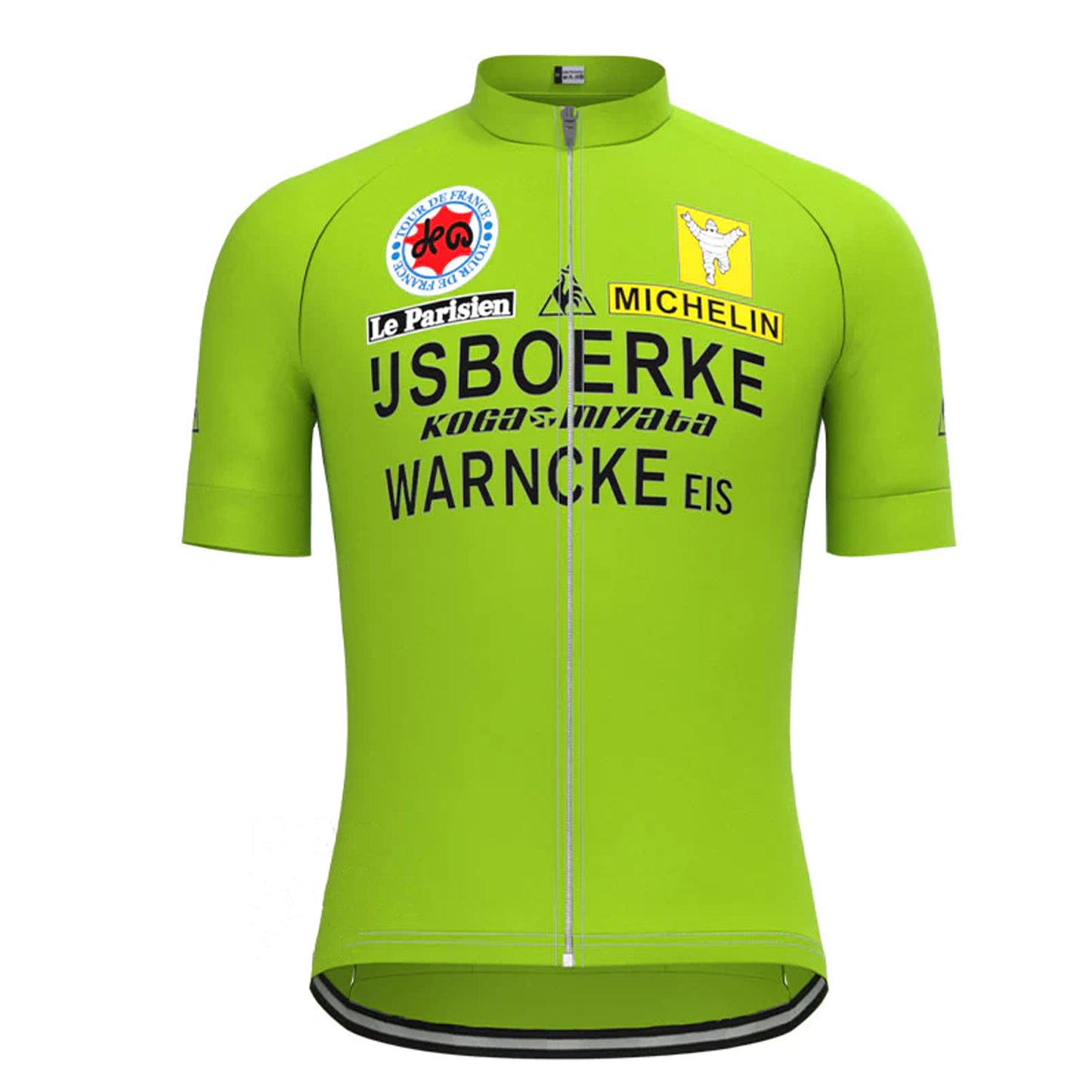 IJsboerke Green Vintage Short Sleeve Cycling Jersey Top