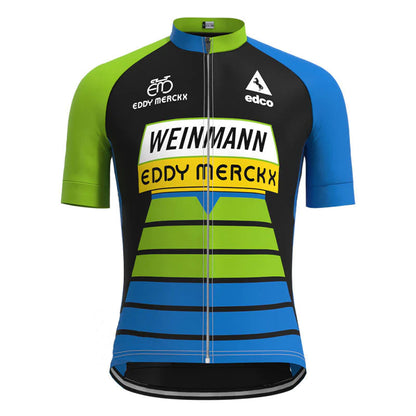 Weinmann Green Blue Vintage Short Sleeve Cycling Jersey Top